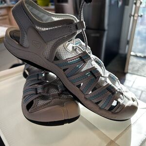 Women's Gray and Blue Outdoor Sandals